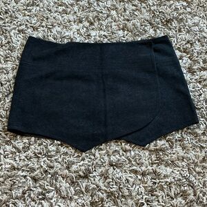 Katie May Black Faux Suede Wrap Mini Skirt